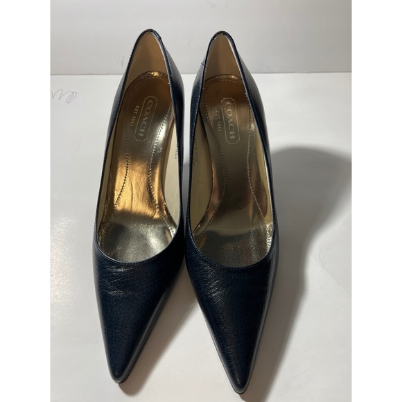 Coach Women's Black Leather Heels - Picture 1 of 7